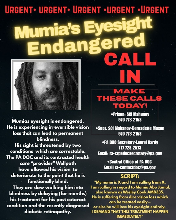 >Take action to help mumia